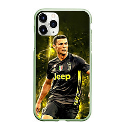 Чехол iPhone 11 Pro матовый Cristiano Ronaldo Juventus