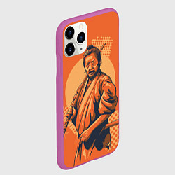 Чехол iPhone 11 Pro матовый Самурай, цвет: 3D-фиолетовый — фото 2
