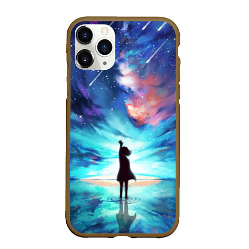 Чехол iPhone 11 Pro матовый Дотянуться до космоса / 3D-Коричневый – фото 1