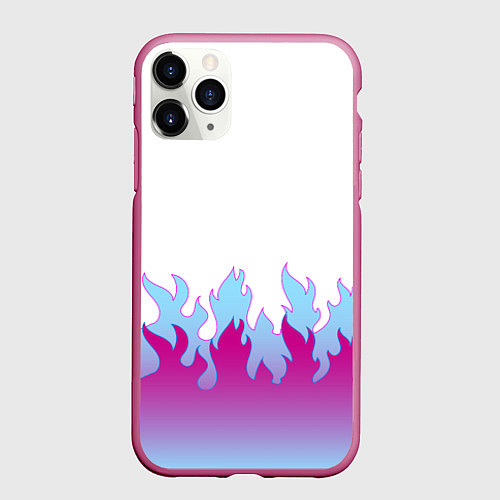Чехол iPhone 11 Pro матовый ПЛАМЯ 1 0 / 3D-Малиновый – фото 1