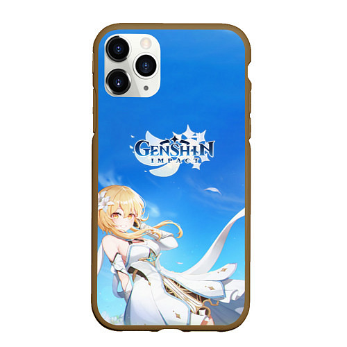 Чехол iPhone 11 Pro матовый Genshin Impact Lumine / 3D-Коричневый – фото 1