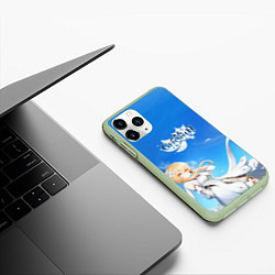 Чехол iPhone 11 Pro матовый Genshin Impact Lumine, цвет: 3D-салатовый — фото 2