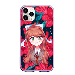 Чехол iPhone 11 Pro матовый Моника в цветах, цвет: 3D-светло-сиреневый