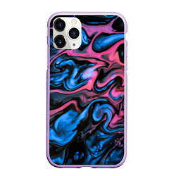 Чехол iPhone 11 Pro матовый ТАЙ ДАЙ ГЛУБОКИЙ НЕОН, цвет: 3D-сиреневый