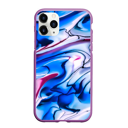 Чехол iPhone 11 Pro матовый ТАЙ ДАЙ ОКЕАН ЧЕРНИЛ / 3D-Фиолетовый – фото 1