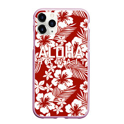 Чехол iPhone 11 Pro матовый ALOHA HAWAII АЛОХА ГАВАЙИ, цвет: 3D-розовый