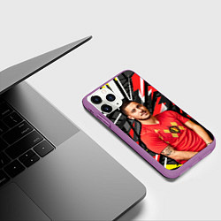 Чехол iPhone 11 Pro матовый Эден Азар, цвет: 3D-фиолетовый — фото 2