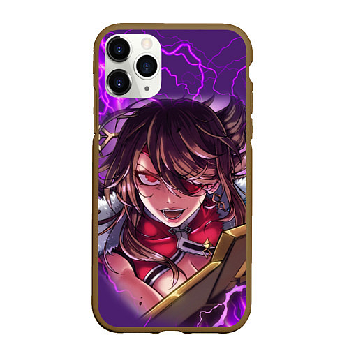 Чехол iPhone 11 Pro матовый GENSHIN IMPACT МОЛНИЯ / 3D-Коричневый – фото 1