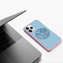 Чехол iPhone 11 Pro матовый Sea Circle, цвет: 3D-розовый — фото 2