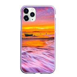 Чехол iPhone 11 Pro матовый Закат на пляже