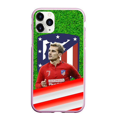 Чехол iPhone 11 Pro матовый Антуан Гризманн Antoine Griezmann спина Z / 3D-Розовый – фото 1