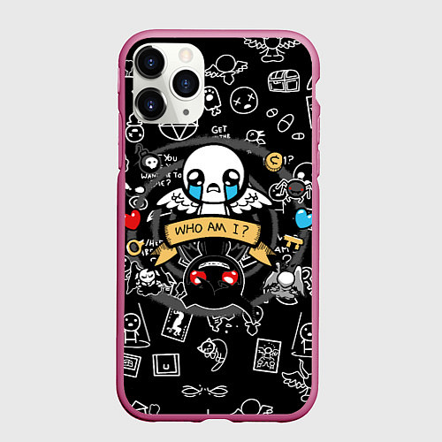 Чехол iPhone 11 Pro матовый THE BINDING OF ISAAC ЖЕРТВА / 3D-Малиновый – фото 1