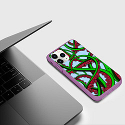 Чехол iPhone 11 Pro матовый Кракен Kraken, цвет: 3D-фиолетовый — фото 2