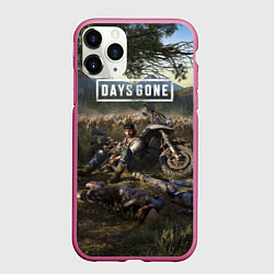 Чехол iPhone 11 Pro матовый Days gone Дикон и толпа фриков, цвет: 3D-малиновый