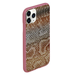 Чехол iPhone 11 Pro матовый Snake skin, цвет: 3D-малиновый — фото 2