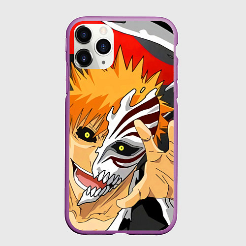Чехол iPhone 11 Pro матовый Bleach, Ичиго Куросаки / 3D-Фиолетовый – фото 1