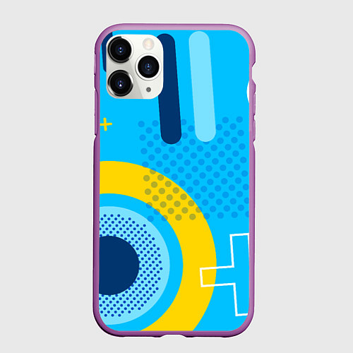 Чехол iPhone 11 Pro матовый Геометрические фигуры / 3D-Фиолетовый – фото 1