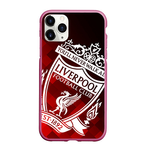 Чехол iPhone 11 Pro матовый LIVERPOOL ЛИВЕРПУЛЬ / 3D-Малиновый – фото 1