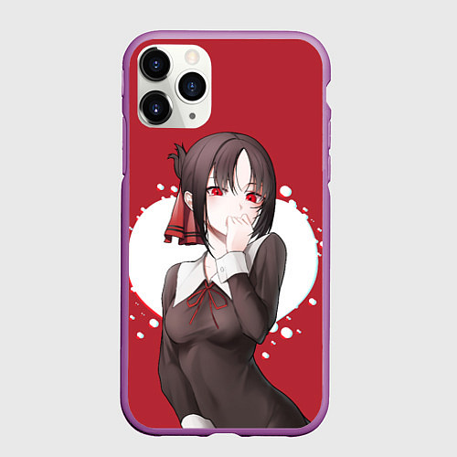 Чехол iPhone 11 Pro матовый Kaguya Love / 3D-Фиолетовый – фото 1