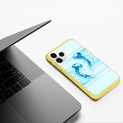 Чехол iPhone 11 Pro матовый Медузы, цвет: 3D-желтый — фото 2