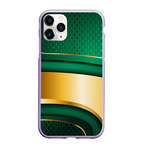 Чехол iPhone 11 Pro матовый GREEN GOLD 3D / 3D-Светло-сиреневый – фото 1