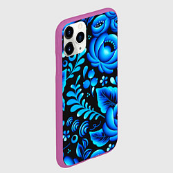 Чехол iPhone 11 Pro матовый Гжель, цвет: 3D-фиолетовый — фото 2