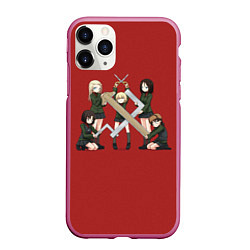 Чехол iPhone 11 Pro матовый Girls und Panzer Правда, цвет: 3D-малиновый