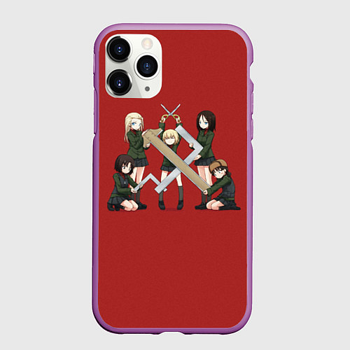 Чехол iPhone 11 Pro матовый Girls und Panzer Правда / 3D-Фиолетовый – фото 1