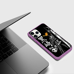 Чехол iPhone 11 Pro матовый Bleach, Ичиго с мечом, цвет: 3D-фиолетовый — фото 2
