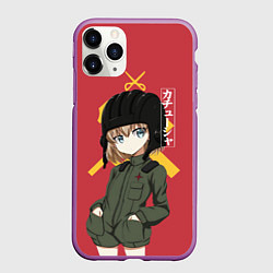 Чехол iPhone 11 Pro матовый Катюша, цвет: 3D-фиолетовый