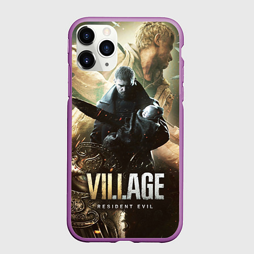 Чехол iPhone 11 Pro матовый Resident Evil Village / 3D-Фиолетовый – фото 1