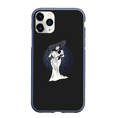 Чехол iPhone 11 Pro матовый Resident Evil Lady Dimitrescu / 3D-Серый – фото 1