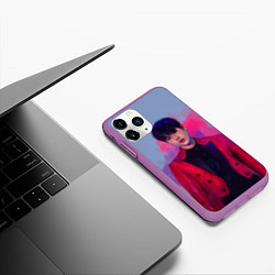 Чехол iPhone 11 Pro матовый Kim Seokjin, цвет: 3D-фиолетовый — фото 2