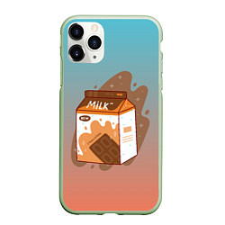 Чехол iPhone 11 Pro матовый Шоколадное молоко в коробке, цвет: 3D-салатовый