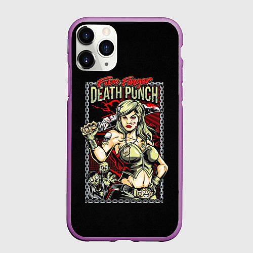 Чехол iPhone 11 Pro матовый FFDP Girl / 3D-Фиолетовый – фото 1