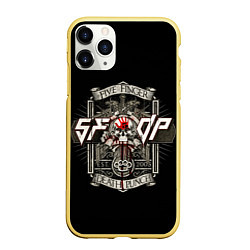 Чехол iPhone 11 Pro матовый Five Finger Death Punch, цвет: 3D-желтый
