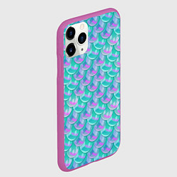 Чехол iPhone 11 Pro матовый Чешуя Хвост русалки, цвет: 3D-фиолетовый — фото 2