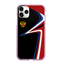 Чехол iPhone 11 Pro матовый РОССИЯ RUSSIA UNIFORM, цвет: 3D-розовый