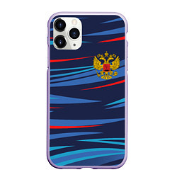 Чехол iPhone 11 Pro матовый РОССИЯ RUSSIA UNIFORM, цвет: 3D-светло-сиреневый