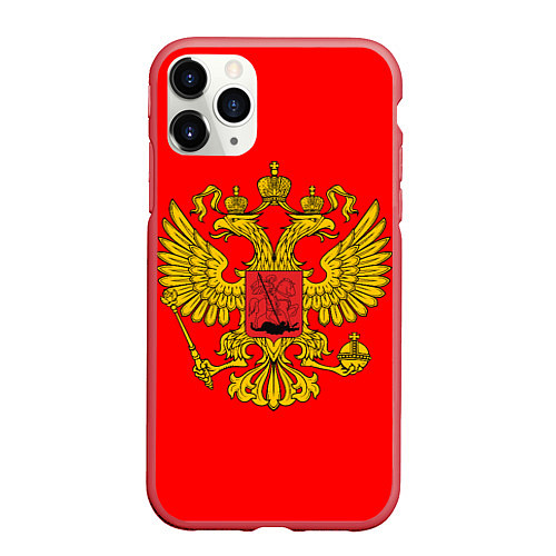 Чехол iPhone 11 Pro матовый РОССИЯ RUSSIA UNIFORM / 3D-Красный – фото 1