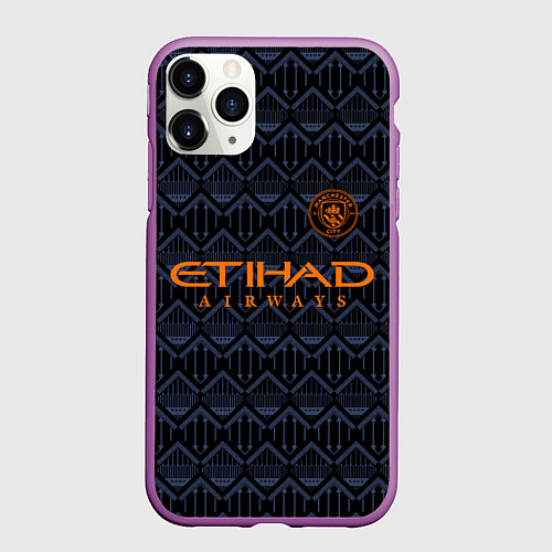 Чехол iPhone 11 Pro матовый MANCHESTER CITY МАНЧЕСТЕР / 3D-Фиолетовый – фото 1