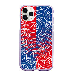 Чехол iPhone 11 Pro матовый ФК ПСЖ PARIS SAINT GERMAIN, цвет: 3D-светло-сиреневый