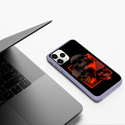 Чехол iPhone 11 Pro матовый Skulls Черепа, цвет: 3D-светло-сиреневый — фото 2