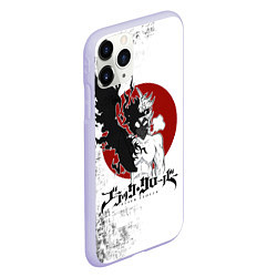 Чехол iPhone 11 Pro матовый Черный Аста демон Чёрный клевер, цвет: 3D-светло-сиреневый — фото 2