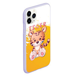 Чехол iPhone 11 Pro матовый Tiger, цвет: 3D-светло-сиреневый — фото 2