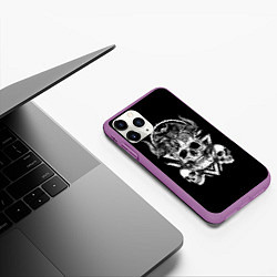 Чехол iPhone 11 Pro матовый Черепа и Вороны Skulls Raven, цвет: 3D-фиолетовый — фото 2