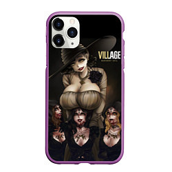 Чехол iPhone 11 Pro матовый Resident Evil Village Димитреску с дочками, цвет: 3D-фиолетовый