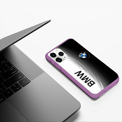 Чехол iPhone 11 Pro матовый Black and White BMW, цвет: 3D-фиолетовый — фото 2