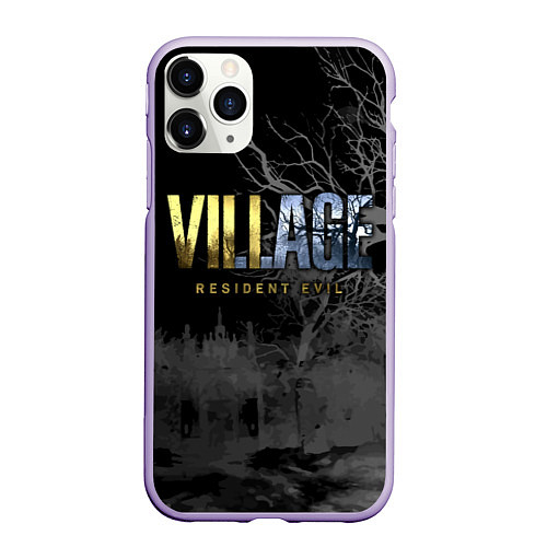 Чехол iPhone 11 Pro матовый Resident Evil Village / 3D-Светло-сиреневый – фото 1