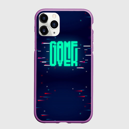 Чехол iPhone 11 Pro матовый Game Over / 3D-Фиолетовый – фото 1